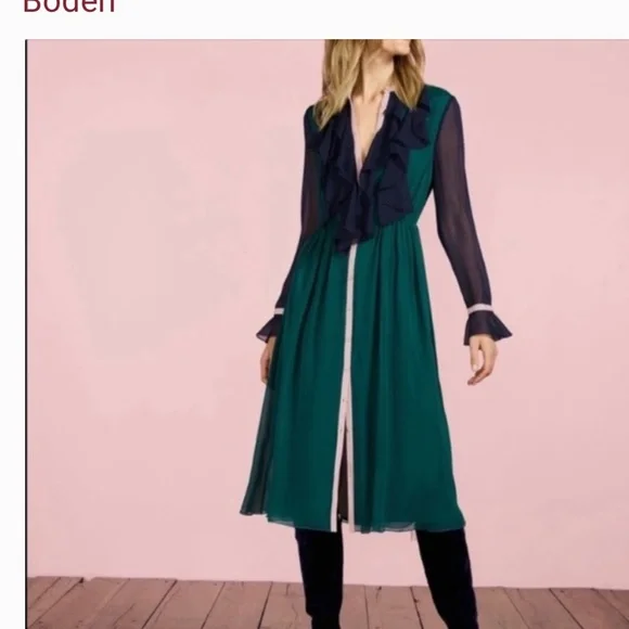 green emerald velvet dress Boden Mint Green Elegant Midi Dress
